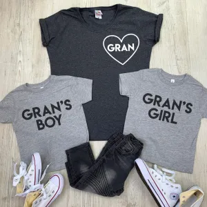 Gran & Gran's Boy & Girl Matching Tees (MRK X) grandma outfits sale