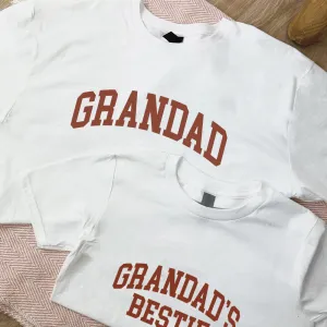 Grandad & Grandad's Bestie College Matching White/Rust T-Shirts Grandparent Clothing - grandpa clothes outlet