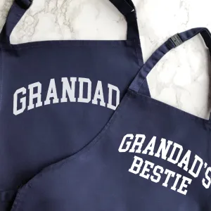 Grandad & Grandad's Bestie Matching Navy Aprons mens dad clothes online