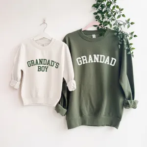 Grandad & Grandad's Boy College Matching Sweatshirts Grandparent Clothing - grandpa clothes outlet