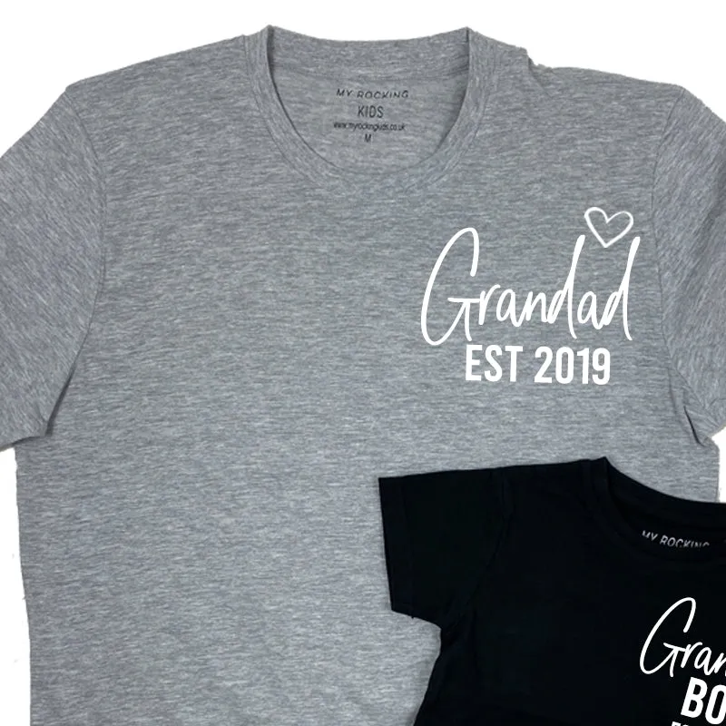 Grandad & Grandad's Boy Mini Logo Heart Established Matching T-Shirts (MRK X)