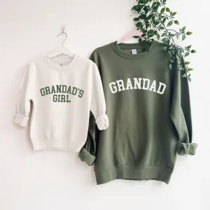 Grandad & Grandad's Girl College Matching Sweatshirts Grandparent Clothing - grandpa clothes outlet