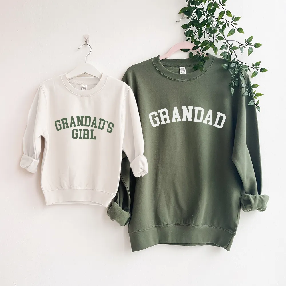 Grandad & Grandad's Girl College Matching Sweatshirts Grandparent Clothing - grandpa clothes outlet