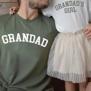 Grandad & Grandad's Girl College Matching T-Shirts Grandparent Clothing - grandpa clothes outlet