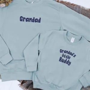 Grandad & Grandad's Little Buddy Matching Sweatshirts boys fashion clearance