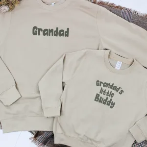 Grandad & Grandad's Little Buddy Matching Sweatshirts Grandparent Clothing - grandma outfits sale