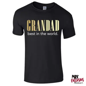 Grandad Best In The World Black Tee (MRK X) Grandparent Clothing - grandpa clothes outlet