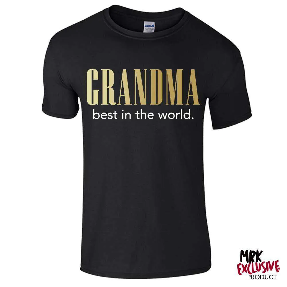 Grandma (Best In The World) Black/Gold Tee (MRK X) grandma outfits sale