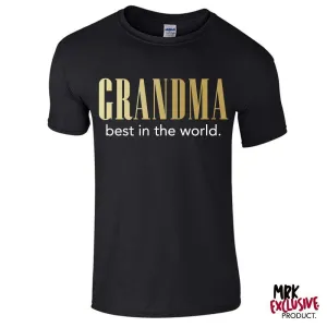 Grandma (Best In The World) Black/Gold Tee (MRK X) grandma outfits sale