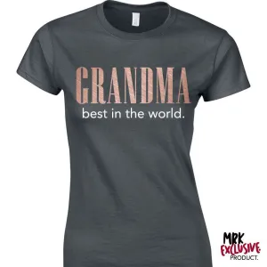 Grandma (Best In The World) Charcoal/Rose Gold Tee (MRK X) grandma outfits sale