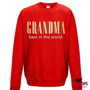 Grandma (Best In The World) Red/Gold Sweater (MRK X) grandma outfits sale