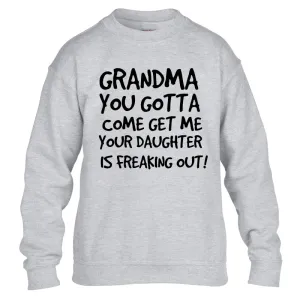 Grandma Come Get Me Heather Grey Sweatshirt (MRK X) grandma outfits sale