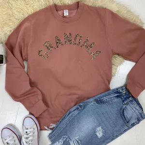 Grandma Leopard Sweatshirt 00 (MRK X) Grandparent Clothing - senior fashion cheap