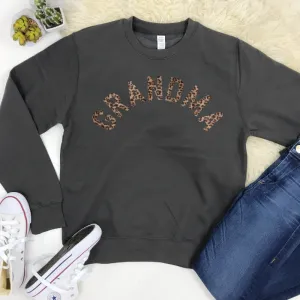 Grandma Leopard Sweatshirt 00 (MRK X) Grandparent Clothing - senior fashion cheap