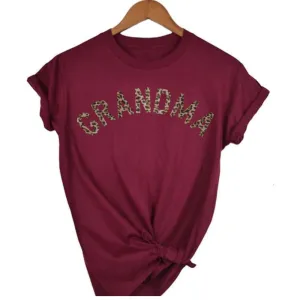 Grandma Leopard T-Shirt 00 (MRK X) Grandparent Clothing - senior fashion cheap