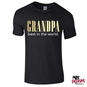 Grandpa Best In The World Black Tee (MRK X) Grandparent Clothing - grandpa clothes outlet