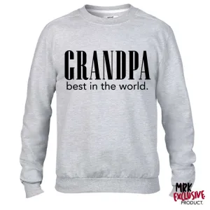 Grandpa Best In The World Light Grey Sweatshirt (MRK X) Grandparent Clothing - grandpa clothes outlet