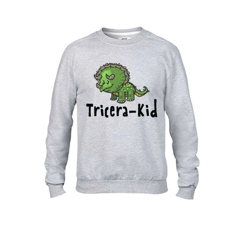 Grandpa-Saurus & Kid Matching Light Grey Sweaters (MRK X)