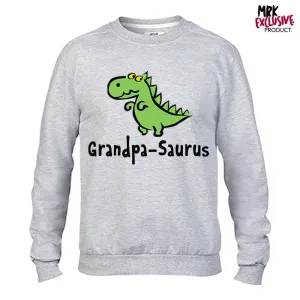 Grandpa-Saurus Light Grey Sweater (MRK X) mens dad clothes online