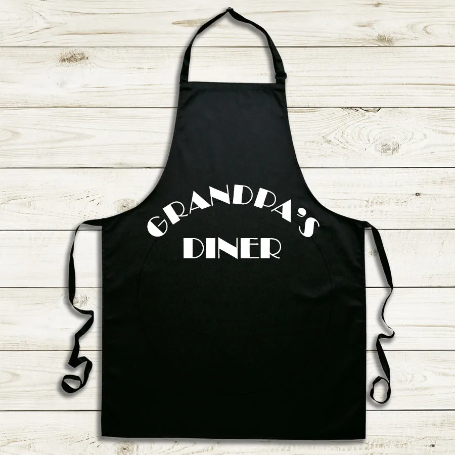 Grandpa's Diner Black Apron Grandparent Clothing - grandma outfits sale
