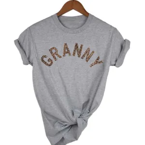 Granny Leopard T-Shirt (MRK X) Grandparent Clothing - senior fashion cheap