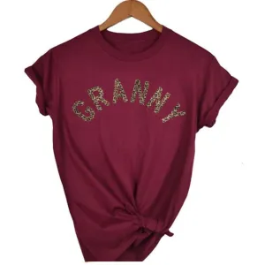 Granny Leopard T-Shirt (MRK X) Grandparent Clothing - senior fashion cheap