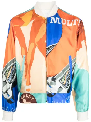 Graphic-Print Bomber Jacket winter jackets clearance