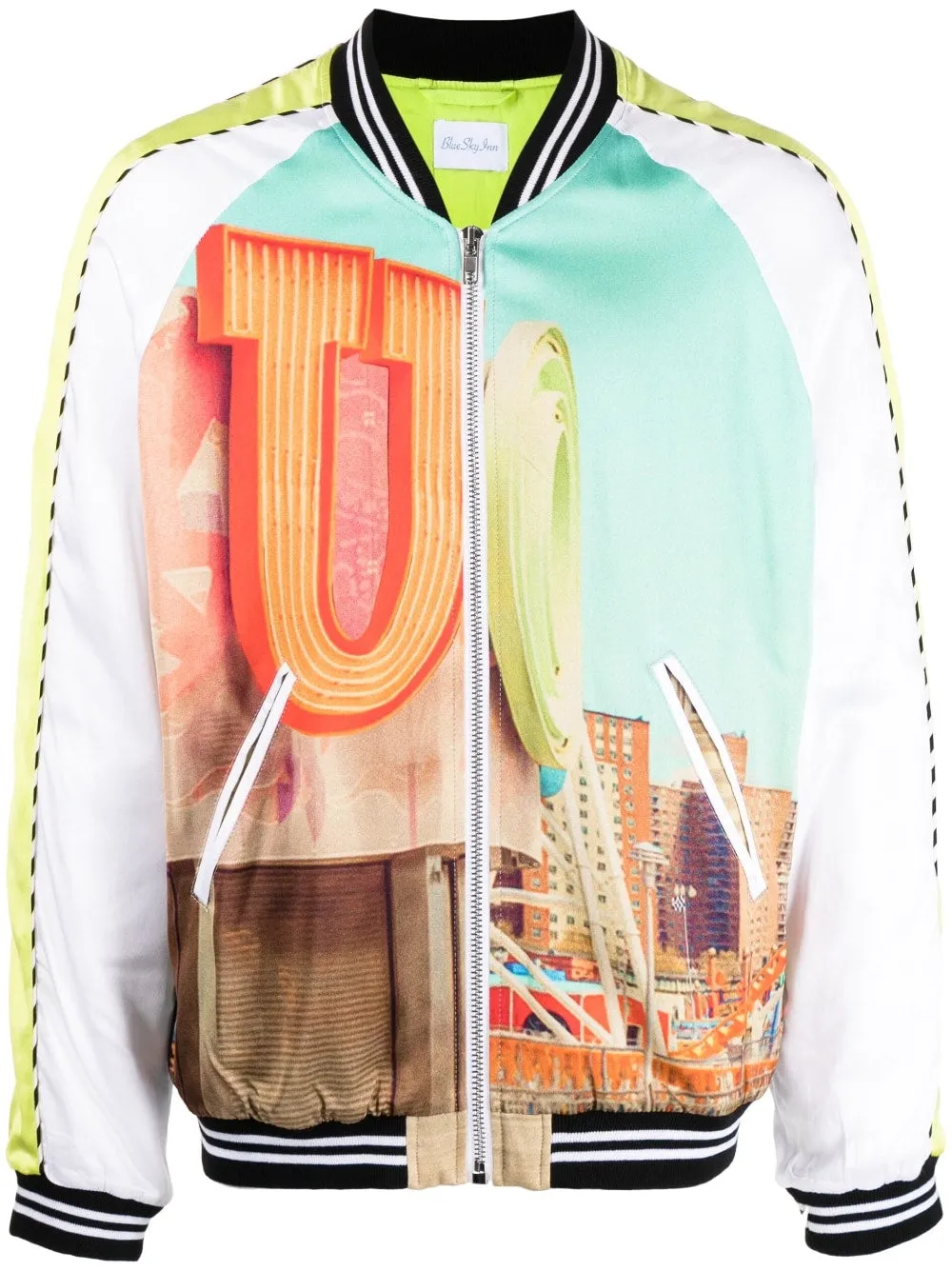 Graphic-Print Bomber Jacket winter jackets clearance
