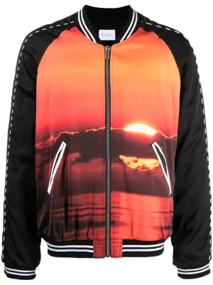Graphic-Print Bomber Jacket winter jackets clearance