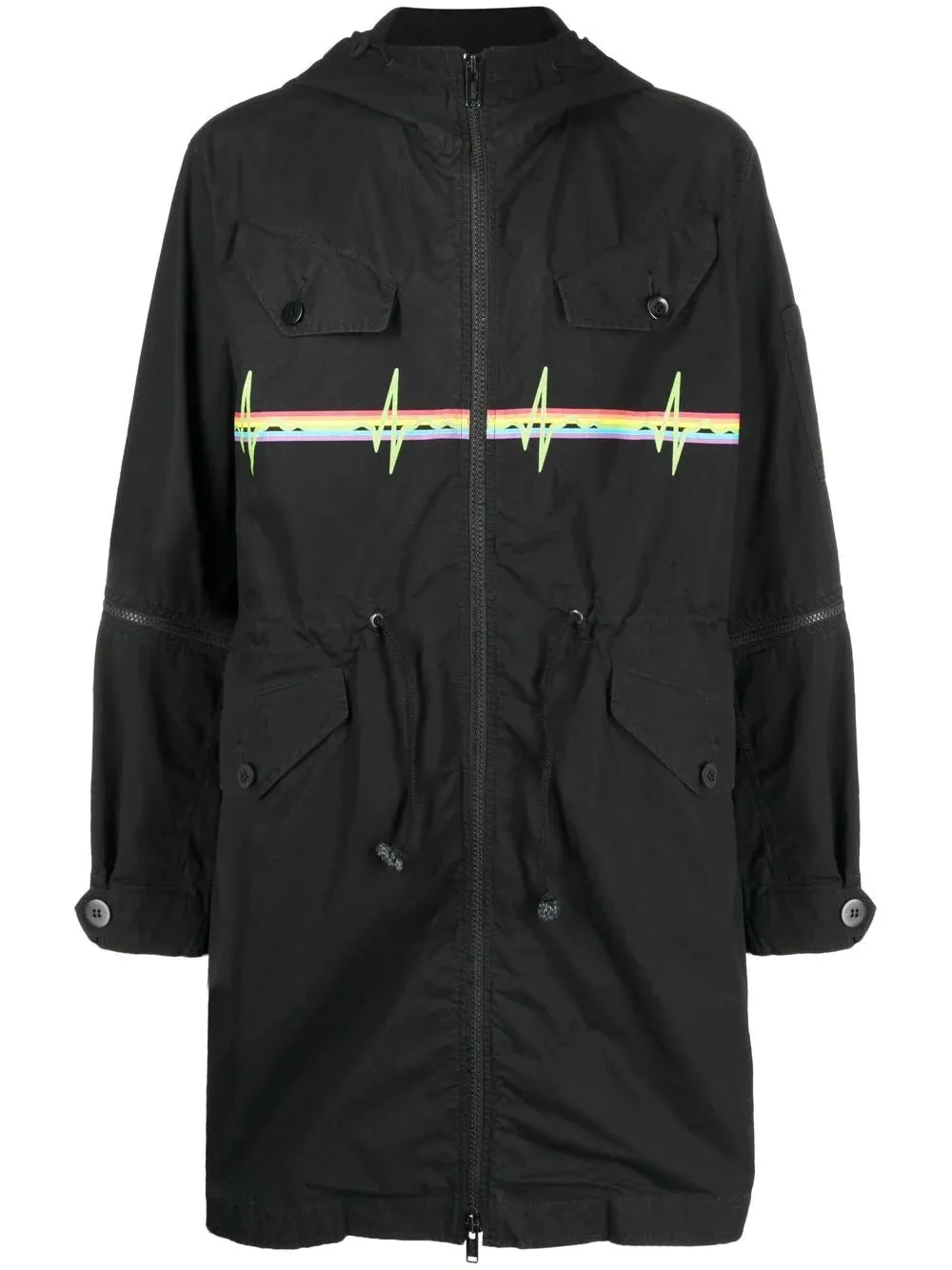 Graphic-Print Hooded Parka winter jackets clearance