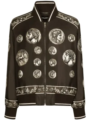 Graphic-Print Long-Sleeved Jacket winter jackets clearance