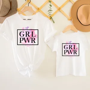 GRL PWR Tie Dye Splash Matching White T-Shirts nursing tops best deals