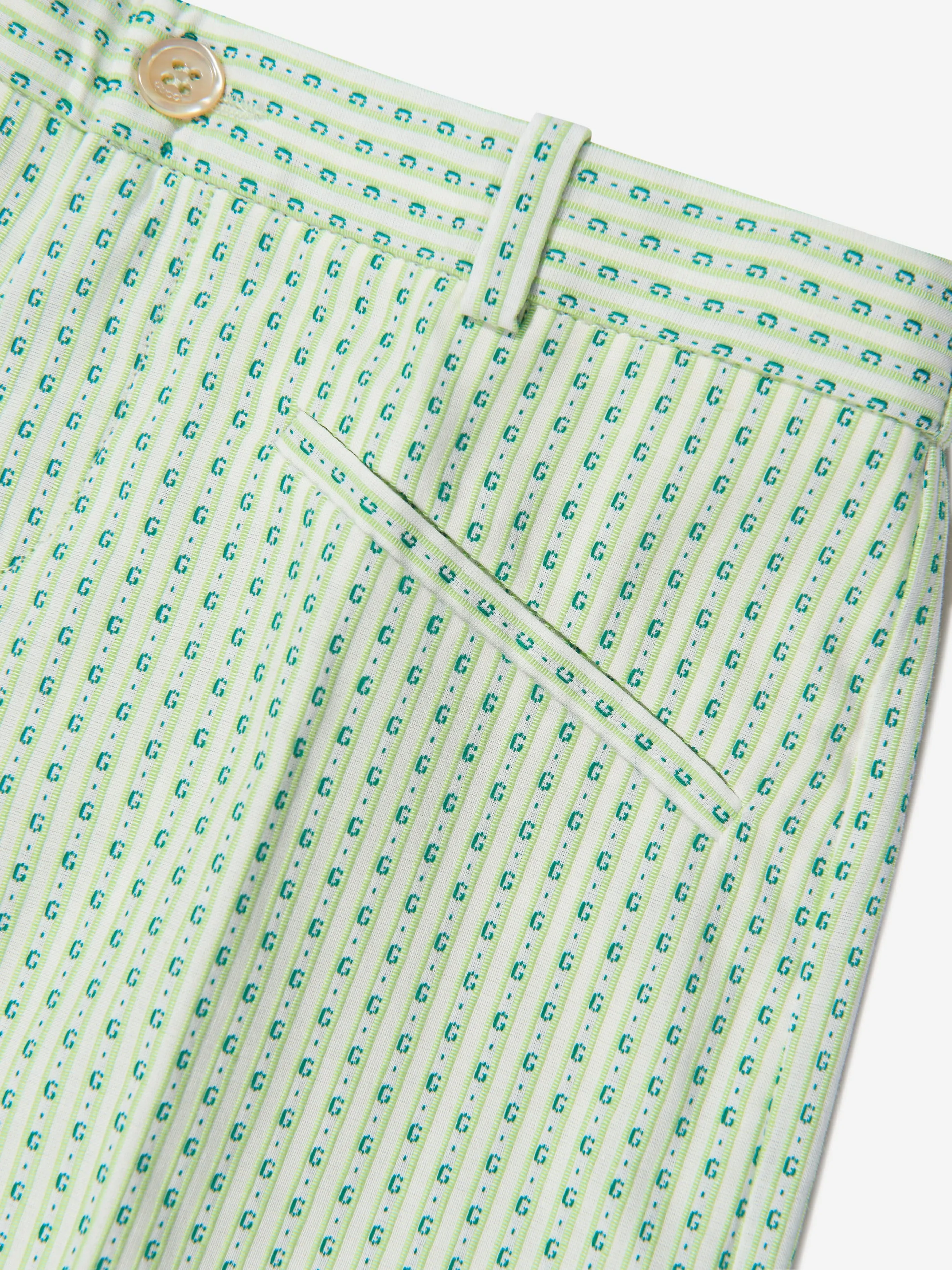 Gucci Boys Gestreifte Bermuda-Shorts in Grün