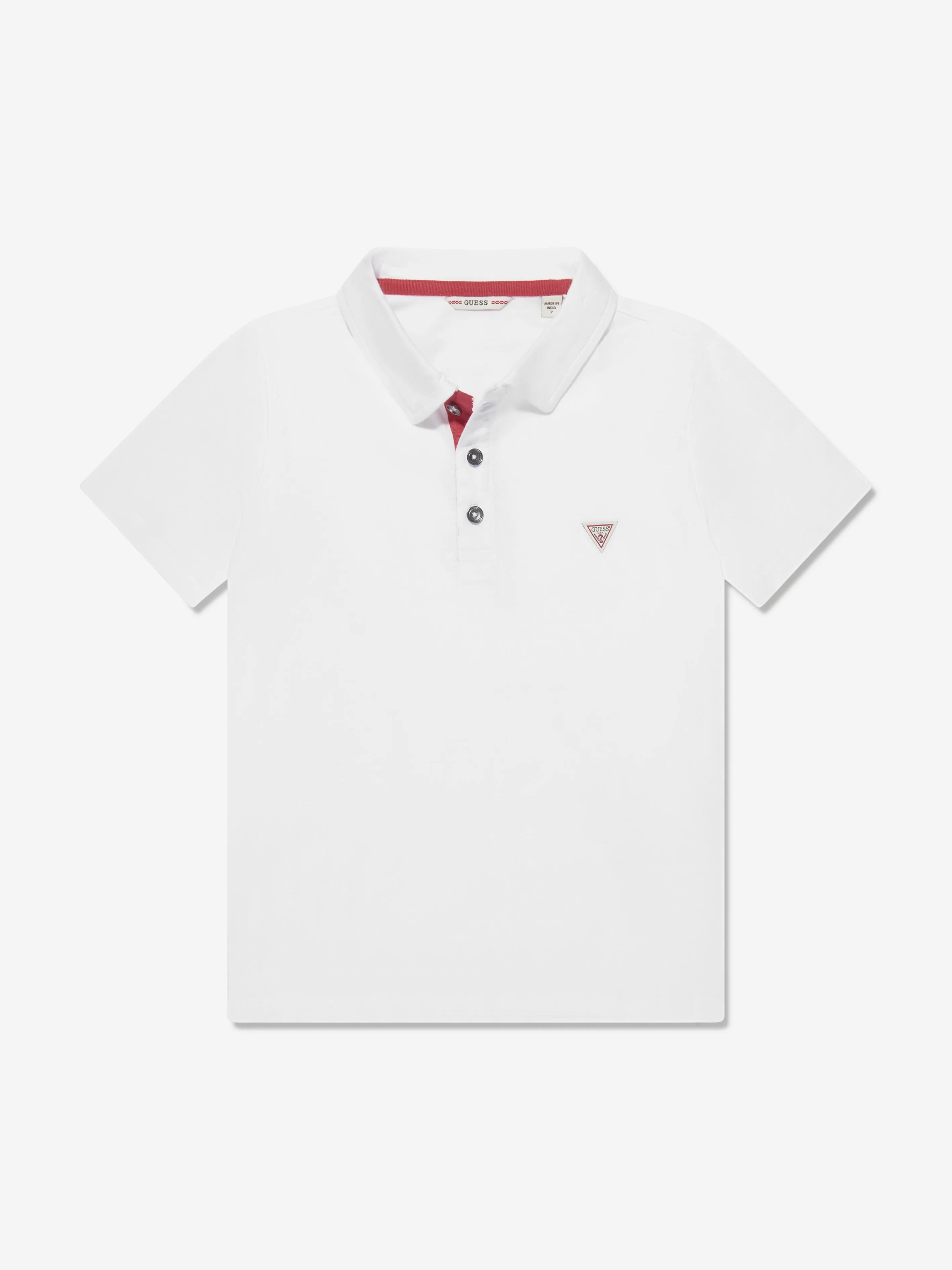 Guess Boys Logo Polo-Shirt in Weiß