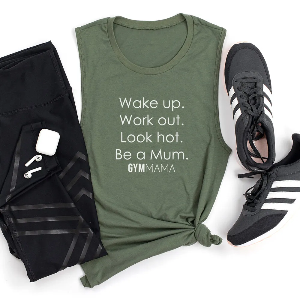 Gym Mama Wake Up Work Out Muscle Tank maternity dresses promo