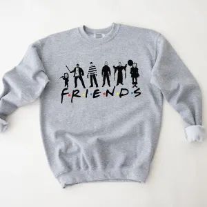 Halloween Horror Friends Show Sweatshirt mum jeans promo