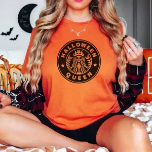 Halloween Queen Womens T-Shirt mum blouses clearance