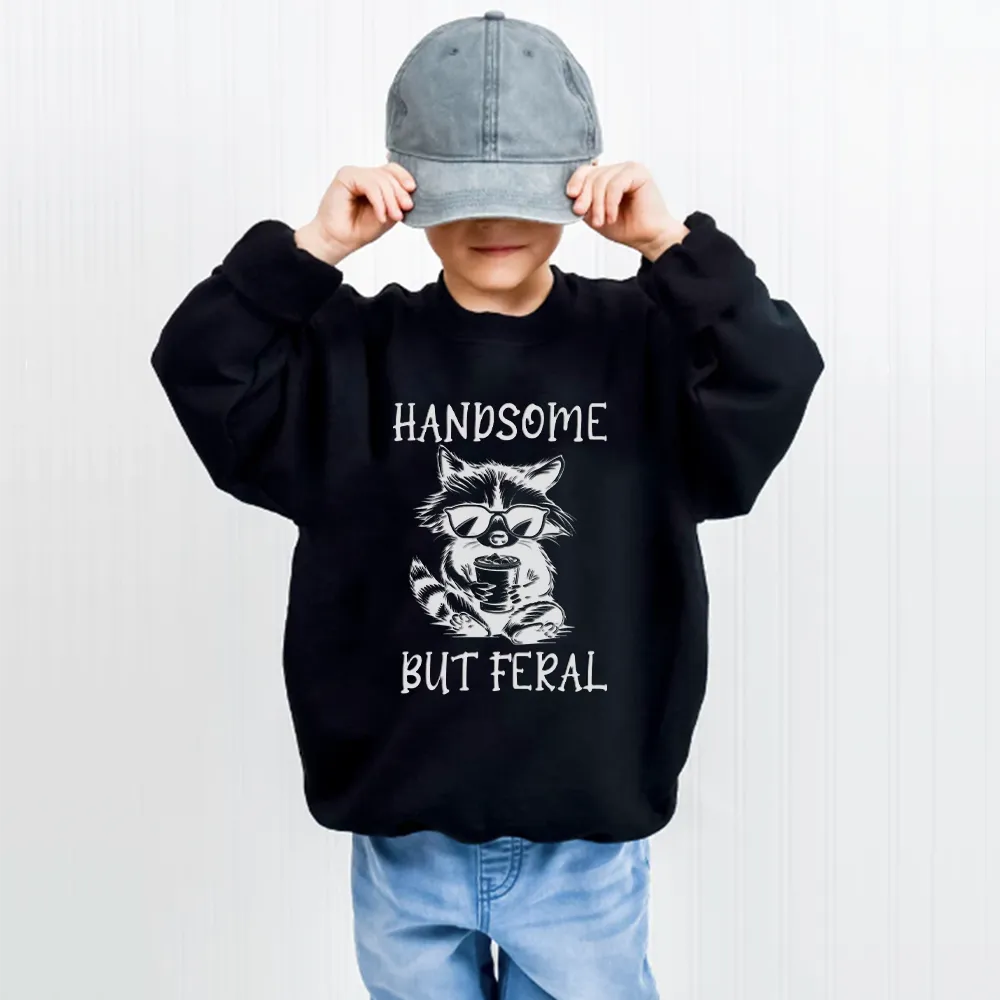 Handsome But Feral Kids Sweatshirt boys fashion clearance