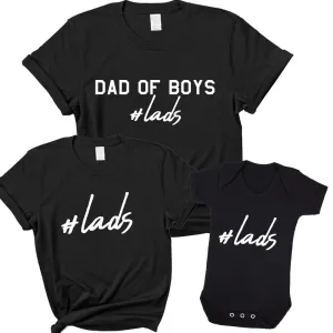 Hashtag Lads- Dad Of Boys & Matching Kid & Baby Bodysuits Black dad hats promo code