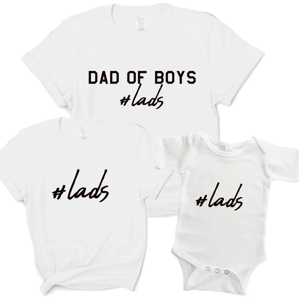 Hashtag Lads- Dad Of Boys & Matching Kid & Baby Bodysuits White dad hats promo code