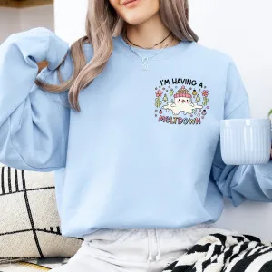Having A Meltdown Pocket Sweatshirt postpartum clothes sale