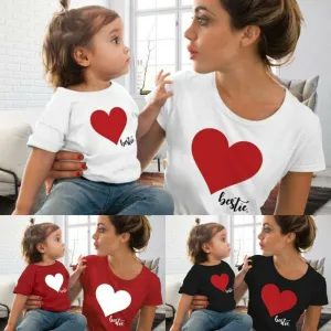 Heart Besties Mum & Kid Matching T-Shirts mum blouses clearance