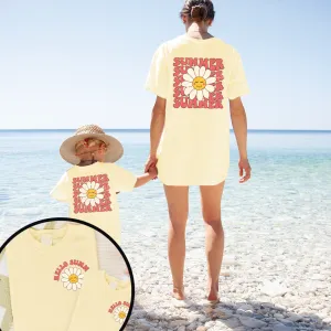 Hello Summer Front & Back Graphic Matching T-shirts maternity dresses promo