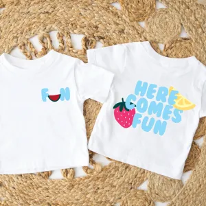 Here Comes Fun Graphic Front & Back Graphic T-shirt boys apparel promo code