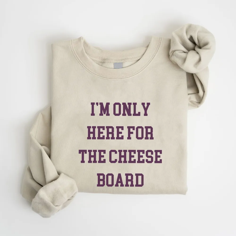 Here For The Cheese Board Christmas Sweatshirt mum jeans promo