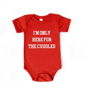 Here For The Cuddles Red Baby Vest cheap baby clothes online