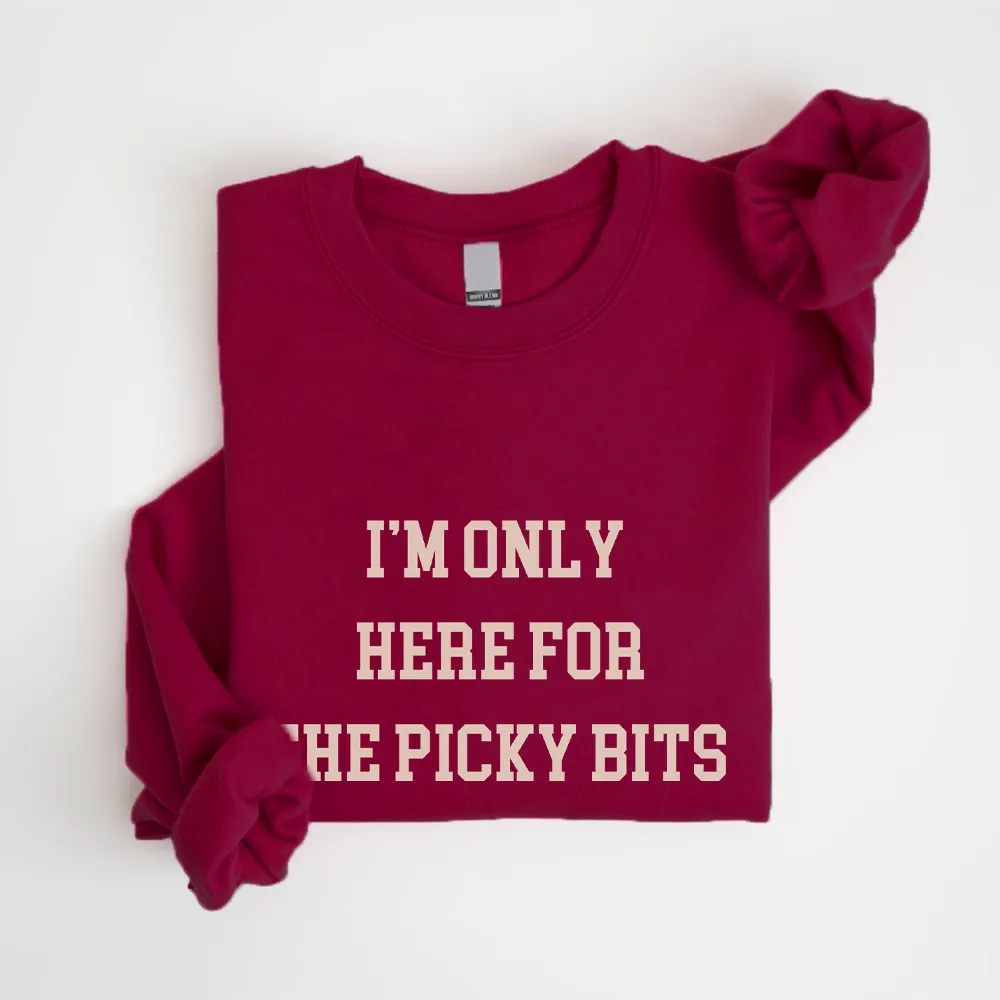 Here For The Picky Bits Christmas Sweatshirt mum jeans promo