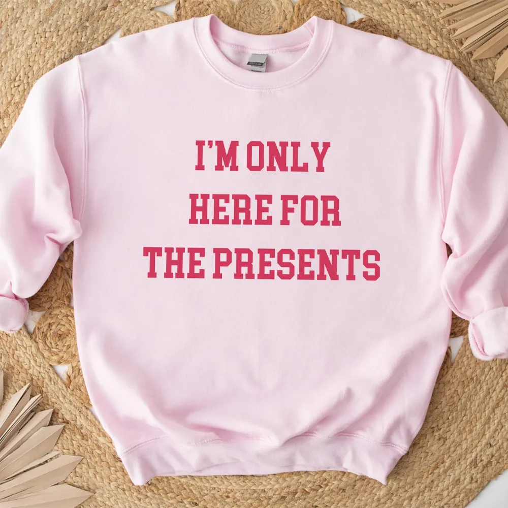 Here For The Presents Kids Sweatshirt boys fashion clearance