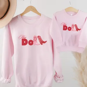 Hey Doll Cowgirl Graphic Matching Sweatshirts girls skirts clearance