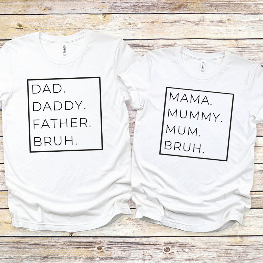 Hey Bruh- Mum & Dad T-Shirts White discount mum dresses